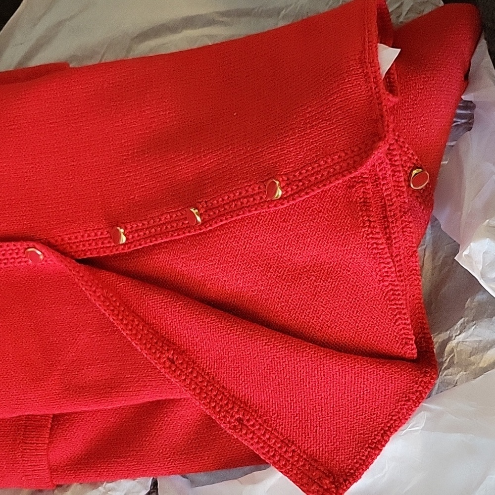 St John Marie Gray Red Wool Dress Large (see measurements) - Picture 12 of 12
